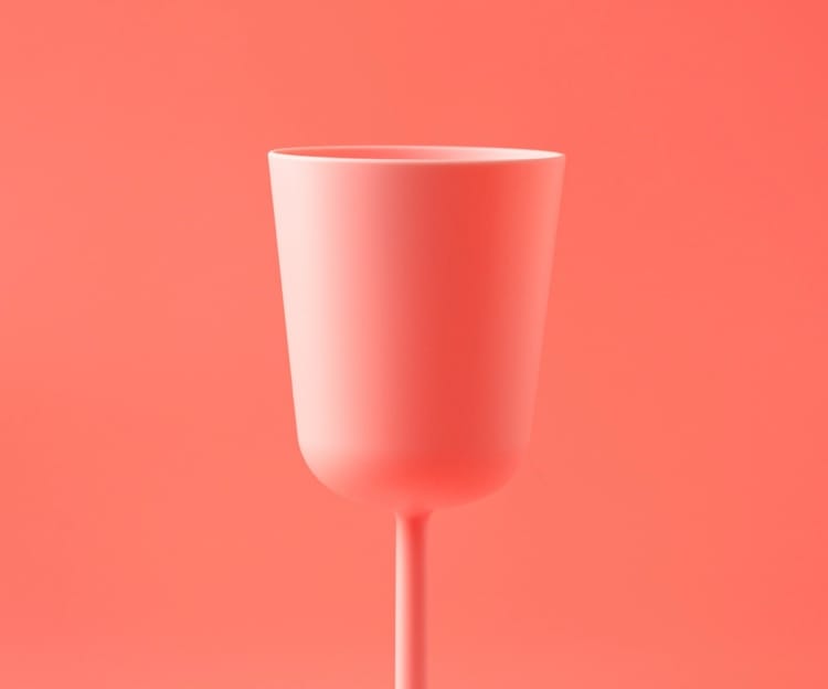 a pink goblet on a pink background